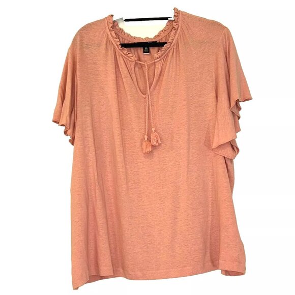 Lauren Ralph Lauren Flutter Sleeve Peasant Top plus size 3X - Picture 2 of 12